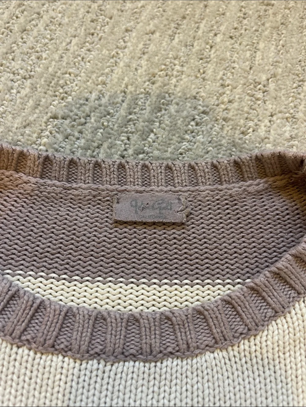 John Galt oversized purple and beige sweater